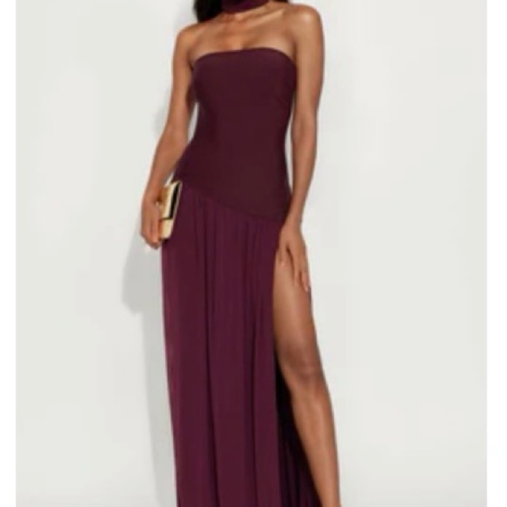 Fashion Nova Strapless Plum Dress